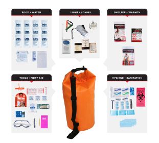 2 Person Essential Survival Kit (Option: Dry Bag)
