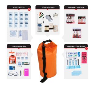 3 Person Essential Survival Kit (Option: Dry Bag)