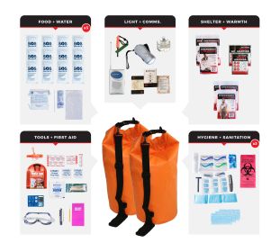 4 Person Essential Survival Kit (Option: Dry Bag)