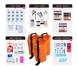6 Person Essential Survival Kit (Option: Dry Bag)