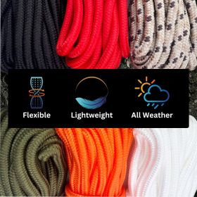 9mm x 50' Nylon Braided Rope (Color: White)
